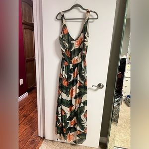 Show Me Your Mumu coral and green floral print tank dress size L
